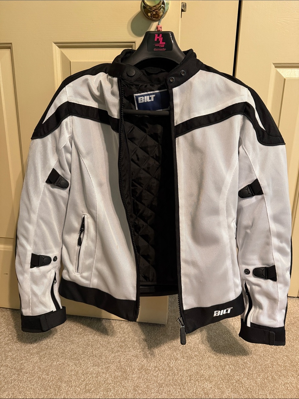 BILT Women's White & Black Mesh Motorcycle Jacket
